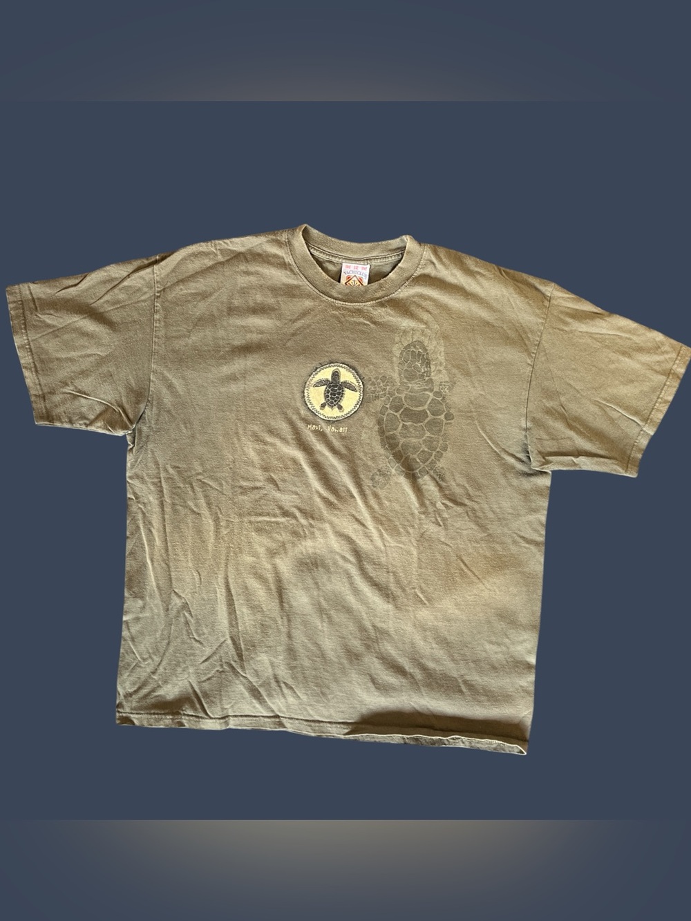 Vintage Y2K Hawaiian Khaki Graphic Tee Size XXL! Fast Shipping!